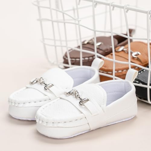Image of Neska Moda 6 to 12 Months Baby Boys & Girls Synthetic Leather Loafer Shoes,Infant Non Slip Booties-BT4585