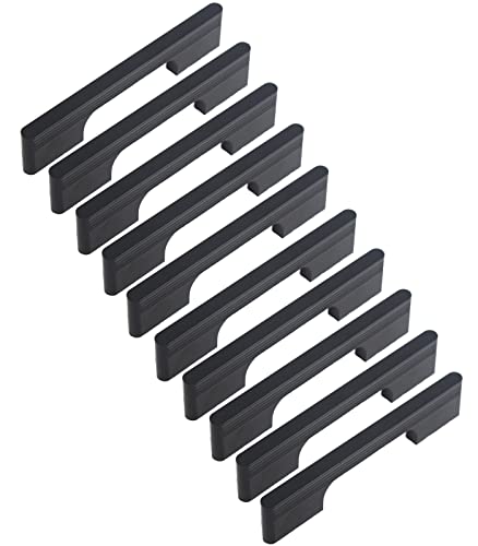MARGUERASW 10 piezas Tiradores Cocina Negro Tiradores ArmariosTiradores Cajones -tiradores negros de muebles cocina 128mm Cover