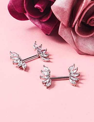 Vqoxaggi 14G Nipple Rings For Women Surgical Steel Vxg0002 0 #TOP3