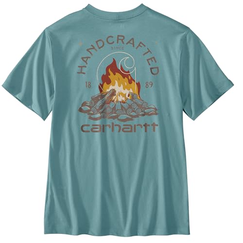 Carhartt Men's Relaxed Fit Lightweight Short-Sleeve Pocket Fire Graphic T-Shirt
