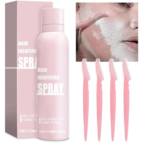 LemonSac Hair identifier Spray for Face Shaving, Skin Body Hair Identifying Spray With Razors, Moisturizing and Skin Care Dermaplaner Spray, Women Dermaplaning Tool for Face Cover