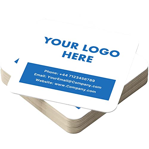 Personalized Corporate Drinks Mats Pack of 24 Card Coasters -