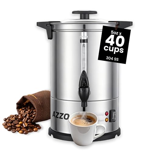 AZZO KITCHEN Commercial Coffee Maker 40-Cup Large Coffee Urn