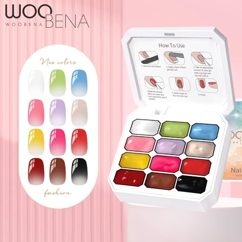 Set de 12 colores esmalte gel para uñas miniatura 5