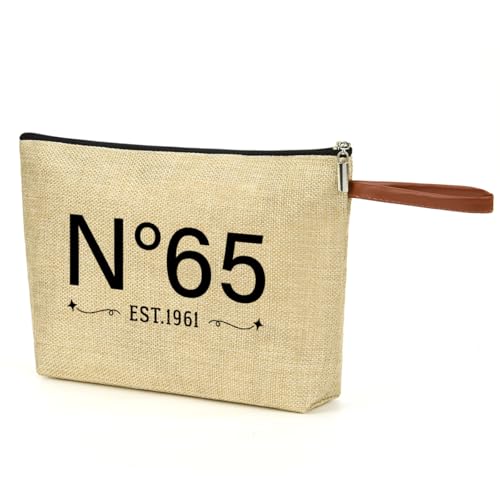 NBIAN Vintage 1961 Theme 65th Birthday makeup Bag for Women, Vintage N°65 makeup Bag - Gifts for...