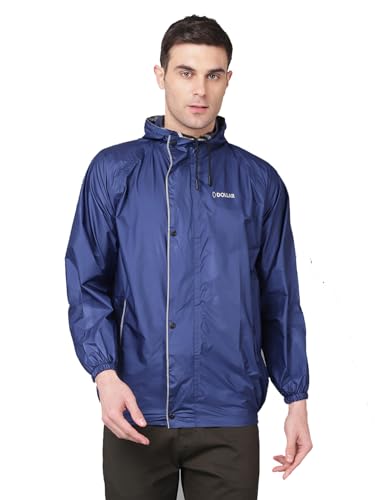 Image of Dollar Rainguard Men's PVC Full Sleeve Solid Rain Jacket With Adjustable Hood and Pocket