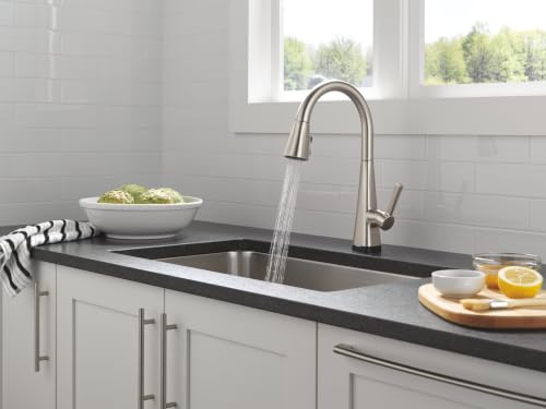 Delta Lenta Touchless Kitchen Faucet with Touch Technology, Brushed Nickel Kitchen Sink Faucet with Pull Down Sprayer, Single Hole, SpotShield 19802TLZ-SP-DST - image 2