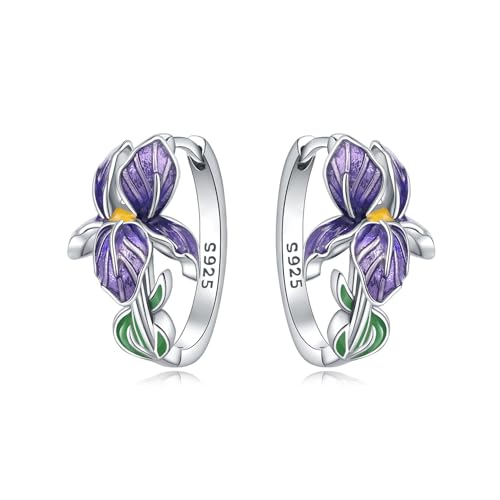 Cycuff 925 Sterling Silver Hoop Earrings Colorful Cubic Zirconia Jewelry Drop Earrings for Women Set Earring Presents for Her