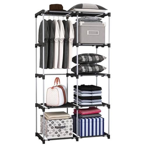 oumylovelsc Portable Wardrobe, Freestanding Closet with Hanging Rod and Diaphragm,