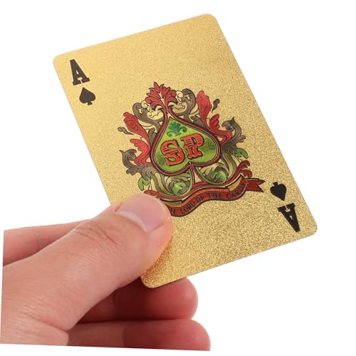 Goldene wasserdichte Pokerkarten aus Professionelle Tragbare Spielkarten Trickfestes Kartenspiel für Familie Party und Spieltisch Leicht und Langlebig – Bild 6