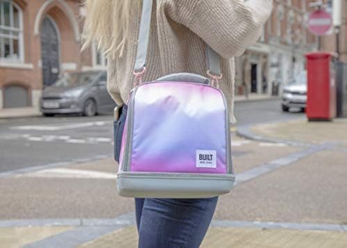 Built Bowery Insulated Lunch Bag, Showerproof Thermal Picnic Cooler Tote for Work and Play, Soft Polyester / PEVA, 17.5 x 24 x 26cm / 7 Litre ('Interactive')