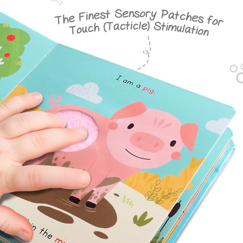 Image of Intellibaby Premium Touch N' Feel Farm Animals Story Board Book for Kids, Sensory Learning With Soft Texture & Vibrant Images, Tactile Skill ... for 2+ Years Boys & Girls, Birthday Gift