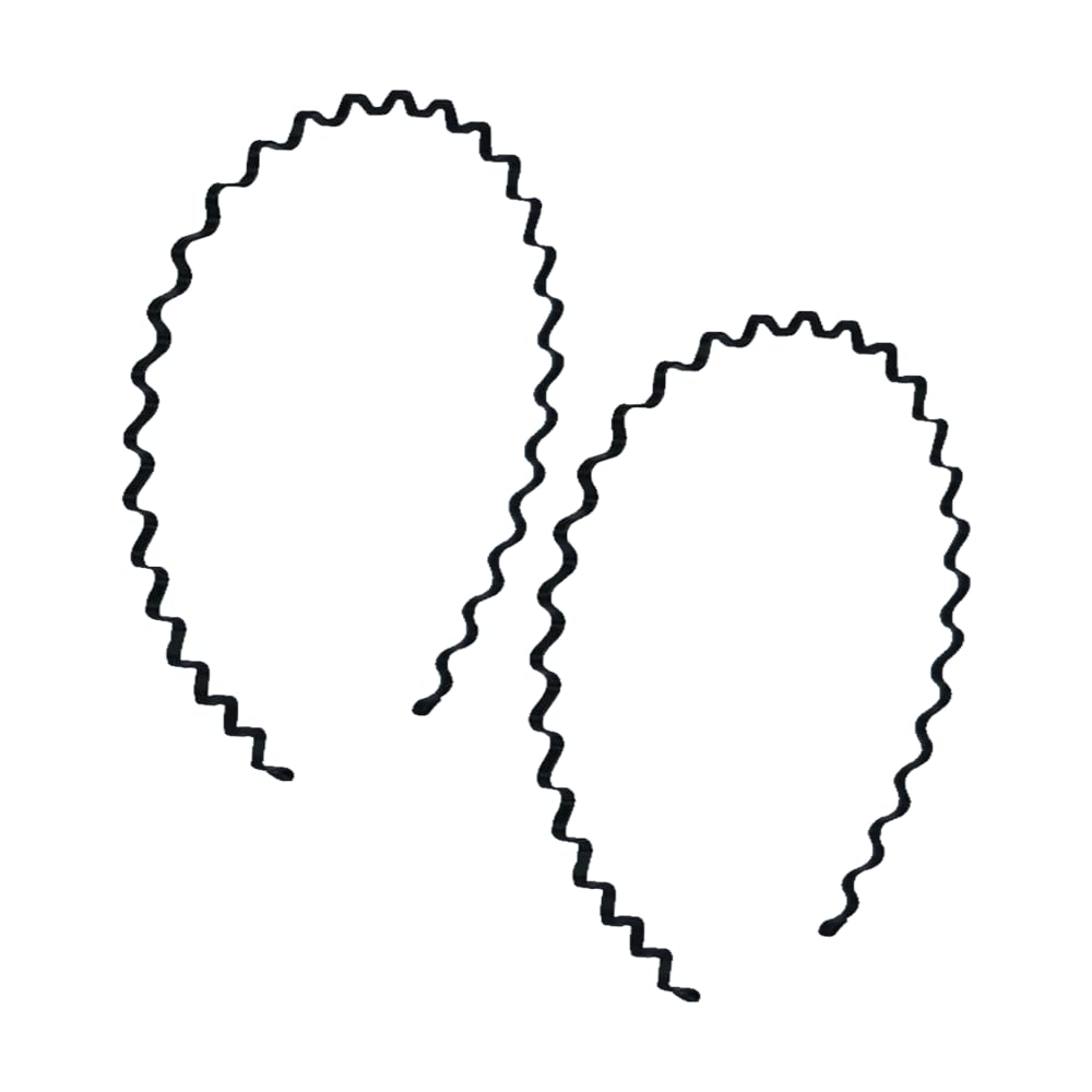 2 Pcs Metal Hair Band, Wave Headband, Unisex Non-Slip Elastic Headband, for Outdoor, Sports Yoga, Makeup