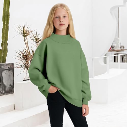 Boys Girls Turtleneck Basic Uniform Long Sleeve Soft Cotton T-Shirts Solid Color Warm Tee Tops3