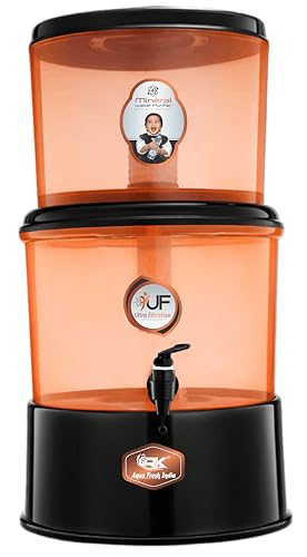 Image of Rk Aqua Fresh India MINERAL POT MUNICIPLE WATER gravity based 18 L LARGE STORAGE NON ELECTIC WATER PURIFIER 18 L Gravity Based Water Purifier (Copper Colour)