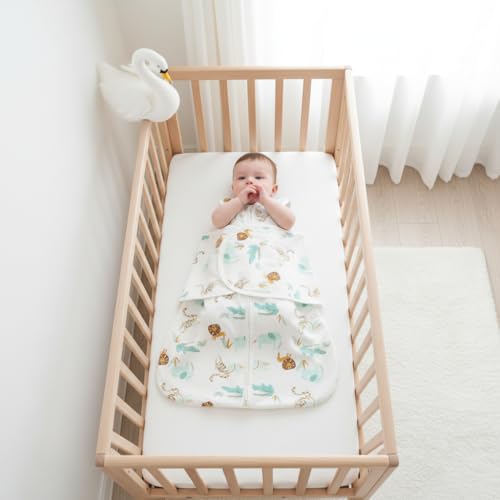 Image of SNOWIE SOFT Baby Swaddles for Newborns 3-12 Months, 100% Cotton Baby Swaddle Wrap for Newborns Arms Up Newborn Sleeping Blanket Zipping Infant Sleeping Bag Sleep Sacks for Startle Reflex for Infant