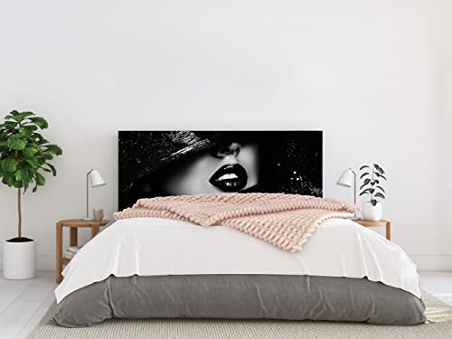 Cabecero Cama PVC Labios en Blanco y Negro