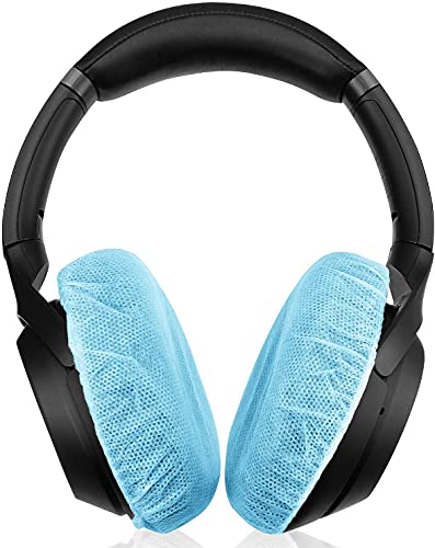 Tvoip 100Pcs Cubiertas desechables sanitarias azules para auriculares, super flexibles y lavables, para la mayoría de auriculares on-ear (11 cm/4.33 pulgadas) miniatura 5