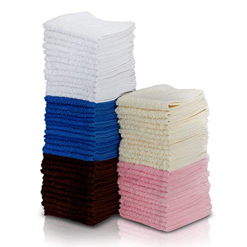 Simpli-Magic 79264 Cotton Washcloths, Size: 12”X12”, Multi Color, 50 Pack #TOP24