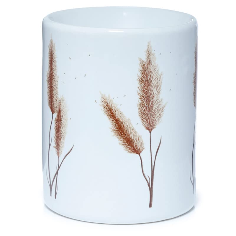 EliteKoopers 1Pcs Pampas Grass Printed Ceramic Oil Burner For Home, Bedroom Decoration Item