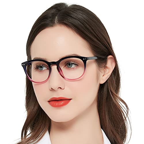 Image of MARE AZZURO Large Reading Glasses Women Trendy Round Readers 1.0 1.25 1.5 1.75 2.0 2.25 2.5 2.75 3.0 3.5 4.0 5.0 6.0 (Purple, 5.00)