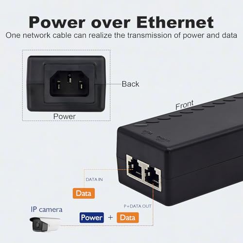 Gigabit PoE+ Injector Adapter – 30W 48V Power Over Ethernet Plus – 10/100/1000Mbps IEEE 802.3af/at Compliant – Up to 100 M (328 ft) Range, by ThePoEstore