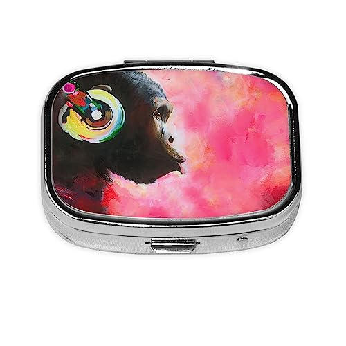 ピルケース バンクシー Banksy 考える オランウータン 薬ケース 小分け 薬入れ 小物入れ くすりいれケース 薬箱 薬ストレージ 収納ケース コンパクト 小型収納ケース ガムケース 錠剤ケース 飲み忘れ防止 服薬管理 おしゃれ 小型 密閉 アクセサリ