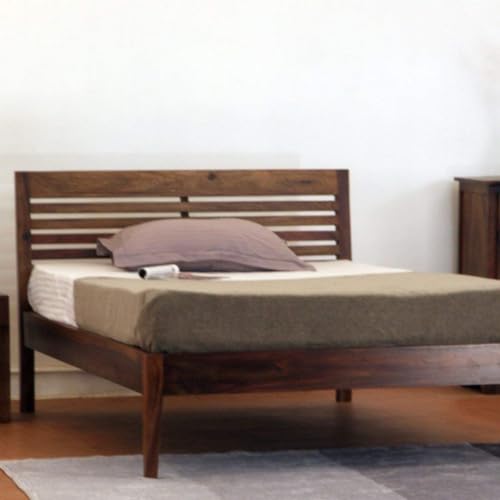 Image of Bed Solid Sheesham Wood for Your Bedroom Delivery Condition-DIY(Do-It-Yourself) Solid Wood Single Bed (Finish Color - Walnut Finish, Delivery Condition - DIY(Do-It-Yourself))