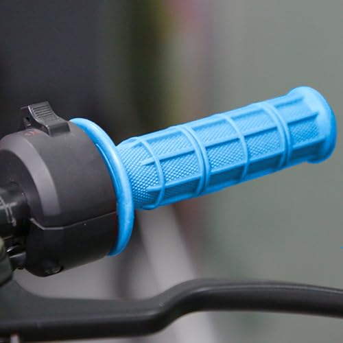 Image of BELOMI Motorcycle Hand Grips, 2PCS 7 /8 inch 22mm 24mm Non-Slip Soft Rubber Handlebars, Comfortable Motorbikes Handle Replacement Protection Accessories, Universal for Dirt Bike, Off Road, ATV(Sky Blue)