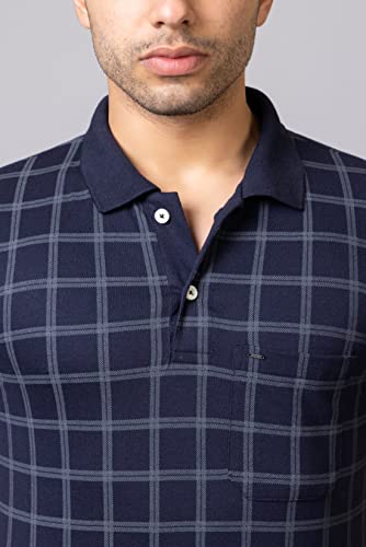 Image of PRORIDERS Half Sleeve 100% Pure Cotton Fabric Collared Regular Fit Men's Polo Checkered Tshirt with Pocket for Casual wear