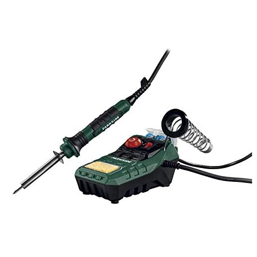 Parkside Estación de soldadura regulable 100-500 °C con soldador 48 W, puntas de soldadura, estaño para soldar