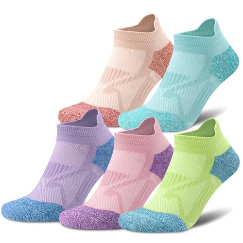 Gonii Compression Athletic Socks Cushioned Anti-Blister Comfort Fit Ankle Socks 5-6 Pairs