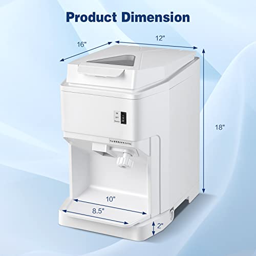 Petsite Electric Ice Crusher Shaver, 460W Adjustable Shaved Ice Maker Machine, 265Lbs/H, Snow Cone Maker For Home And Commercial Use, White #TOP6