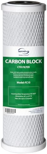 iSpring FC15 CTO Carbon Block Water Filter for Under Sink Filtration System