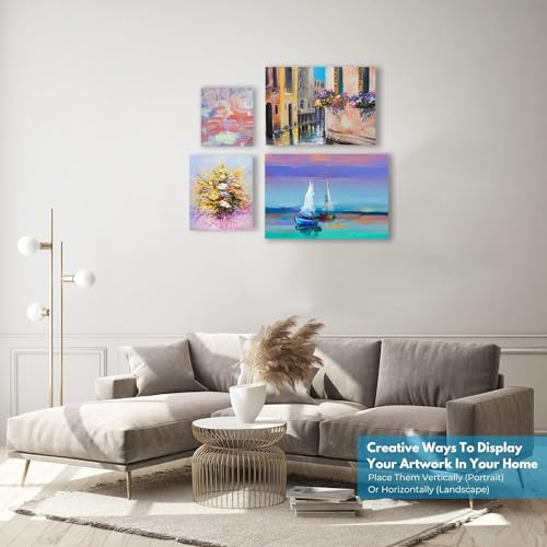 Image of Cotton Canvas Board for Oil Acrylic Painting Set (2X(5x7, 8x10, 9x12, 10x14) Multi Pack, Primed White Blank- Artist Canvas Boards for Painting, ((Total 8 PC (2X(5x7, 8x10, 9x12, 10x14)))