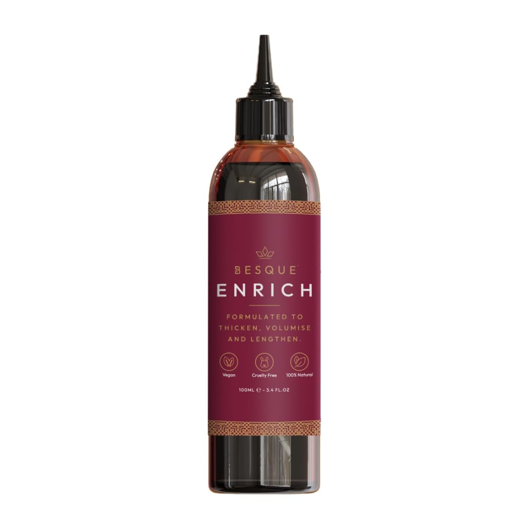 Besque Enrich Hair Growth Oil 100ml, Made in UK, Helps Thicken, Grow and Nourish All Hair Types, Reduces Hair Fallout (100ml)
