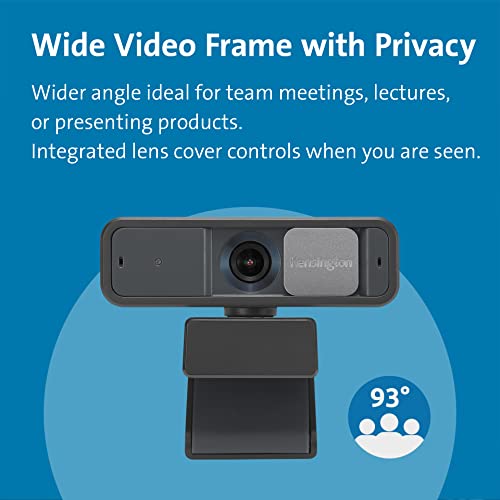Image of Kensington W2050 Pro 1080p Auto Focus Pro Webcam with Dual Stereo Microphone for Video Conferencing, Software Control, Privacy Shutter, Compatible with Zoom /Skype /Teams and More (K81176WW)