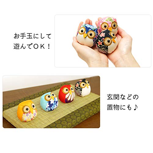 Amazon.co.jp: [dear-japan] ふくろう ちりめん おじゃみ お手玉 和柄