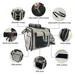   Dog-Bike-Basket-Carrier-Pet-Bike-Carrier-Backpack-with-Mesh-Windows-for-Small-Dog-Cat-Puppies-Easy-Safety-with-Adjustable-Straps-Hold-Bag-Front-Bicycle-and-Car-Seat