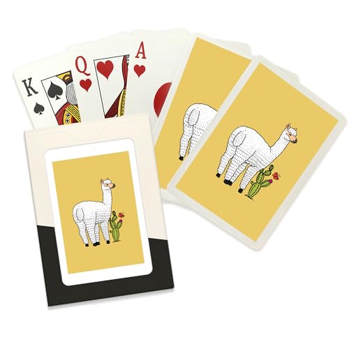 Naipes de Poker Lantern Press Alpaca y Cactus