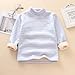 Toddler Fleece Lined Shirt Striped Long Sleeve Mock Turtleneck Base Layer Tops Boys Girls Winter (Sky Blue, 6-7 Years)