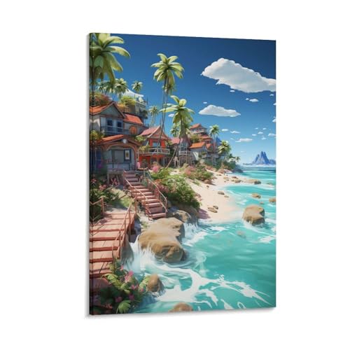 Impression sur toile baie de vacances pour salon et chambre moderne