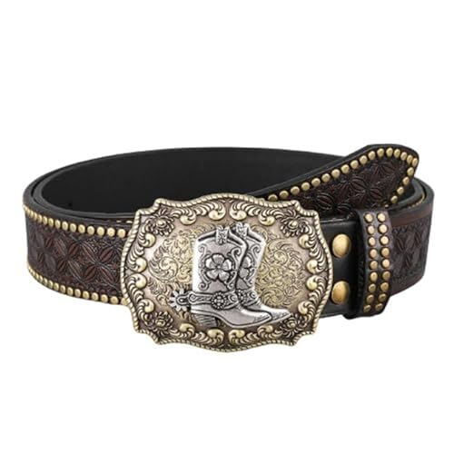 Ceinture en cuir style cowboy avec boucle vintage pour vos jeans