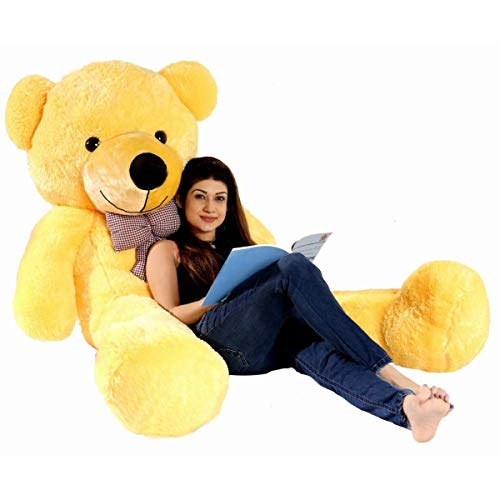 Image of Giant Teddy Bear 5 Feet - Soft Plush Stuffed Toy for Kids & Girlfriend, Soft Toy for Kids - Birthday Gift for Girls, Plush Toy Big Cuddly Hugging Bear, Gifts for Valentine's Day (Yellow)