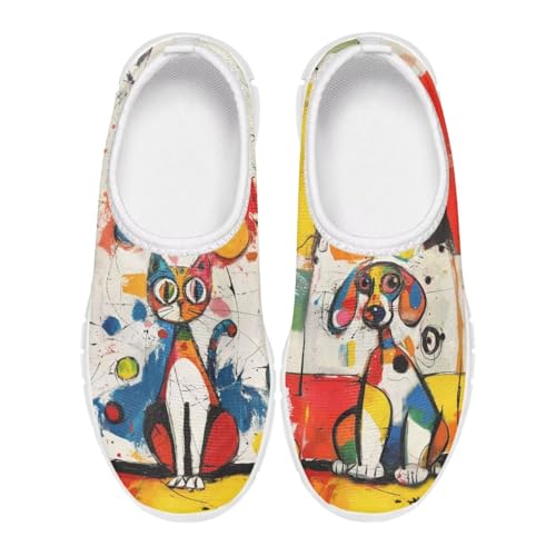 Girls Shoes Kids Walking Shoes Mesh Knit Slip on Sneakers Lightweight Tennis Running School Grade Sneakers