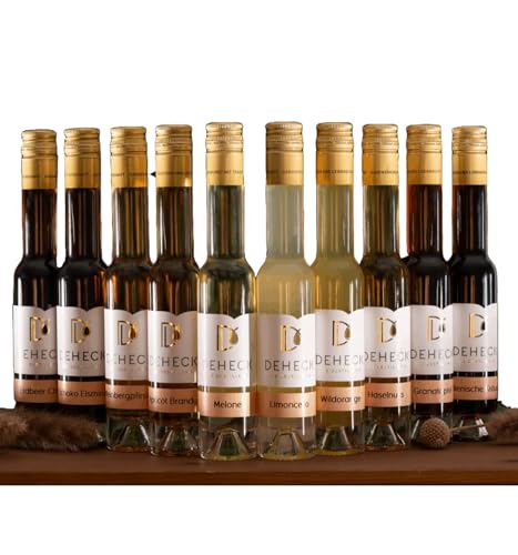 Deheck Probierpaket I 15% - 40% I Leckerer Likör & Spirituosen zum Probieren aus DLG Gold prämierter deutscher Destillerie und Likörmanufaktur (10x 100ml, Fruchtig & Frisch)