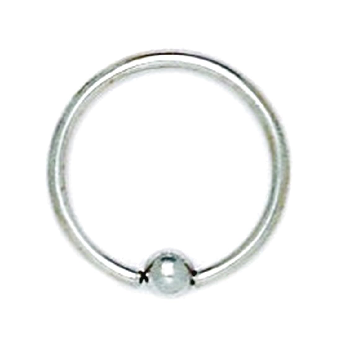 Piercing, 14 Karat Weißgold, 16 Gauge, rund, Perlenring, Maße: 15 x 15 mm, Schmuckgeschenk für Frauen, Metall