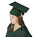 GraduationMall Matte Graduation Gown Cap Tassel Set 2024 for High School and Bachelor Forest Green 51 Plus(5'6