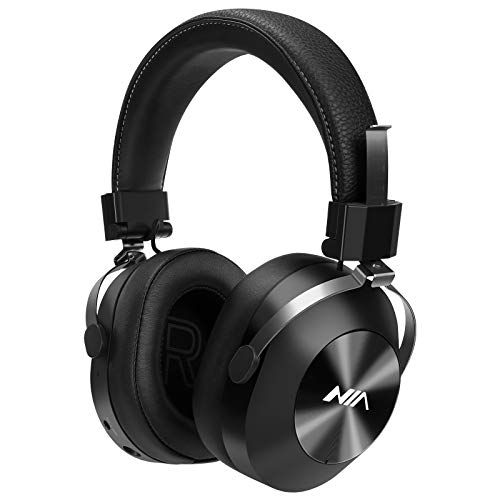 NIA Bluetooth 5.0 Wireless Headphones  40mm Extra Deep Bass Drivers, 20 Hour Battery, with FM Radio, MP3 Player, Mic Built- in &SD Card, Premium Bluetooth Headphones, Wireless Headset, Foldable