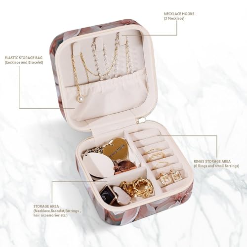 Organisateur de bijoux de voyage à fleurs pour vos escapades